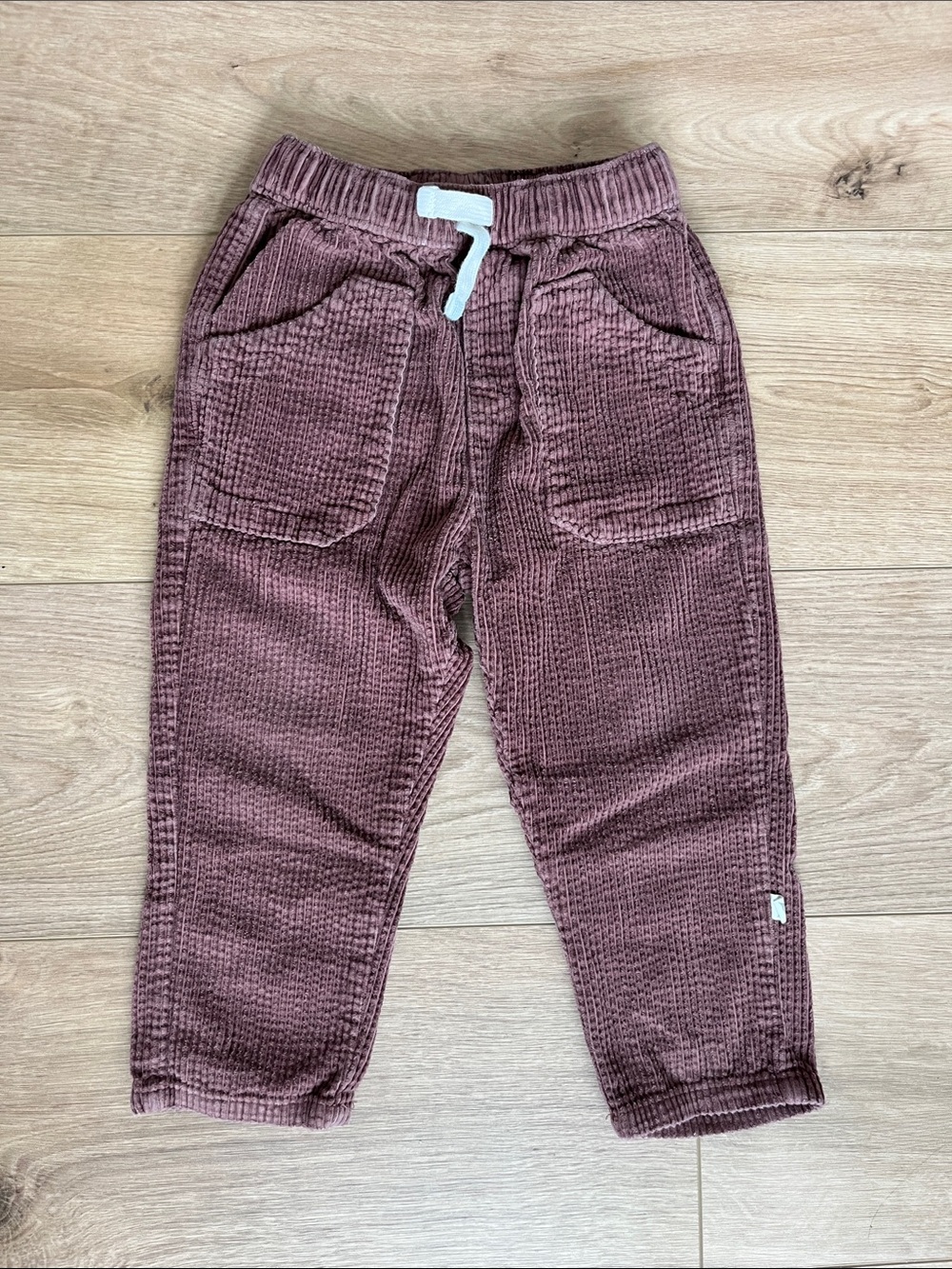 Kids Corduroy Pull-On Pants in Dusty Mauve